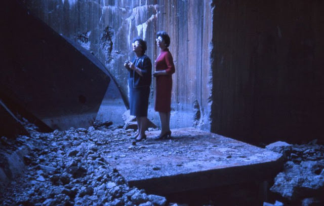 #143 Two ladies in Normandy bunker, circa 1965