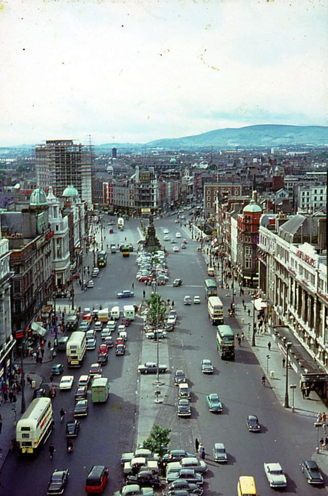 #90 O’Connell St., Dublin from Nelson’s Pillar, Ireland, 1964