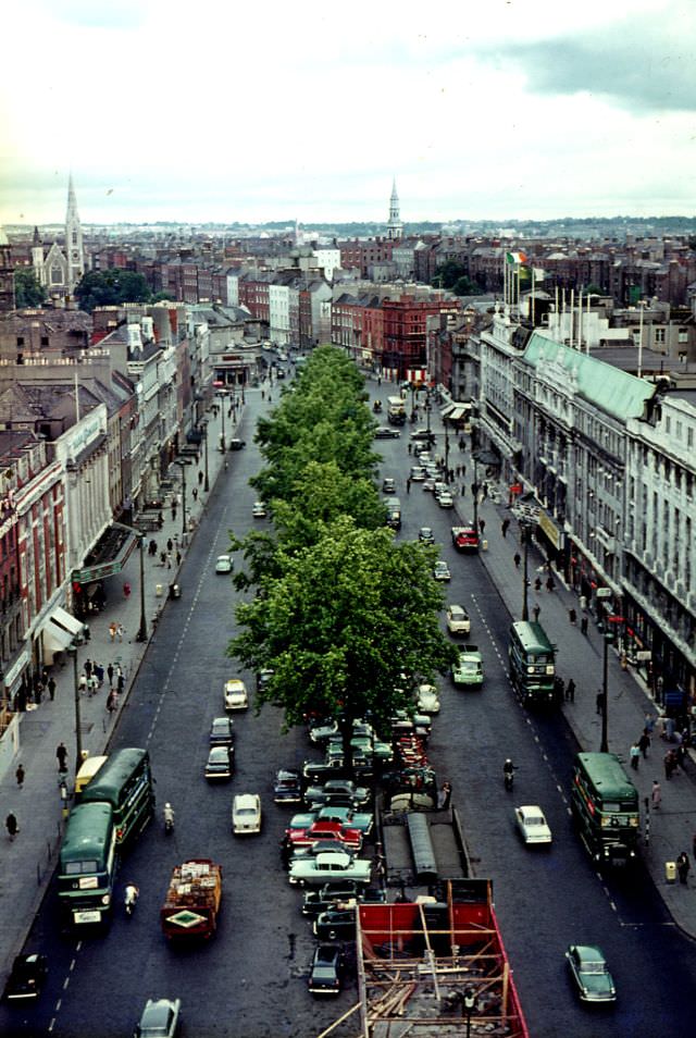 #91 O’Connell St., Dublin from Nelson’s Pillar, Ireland, 1964