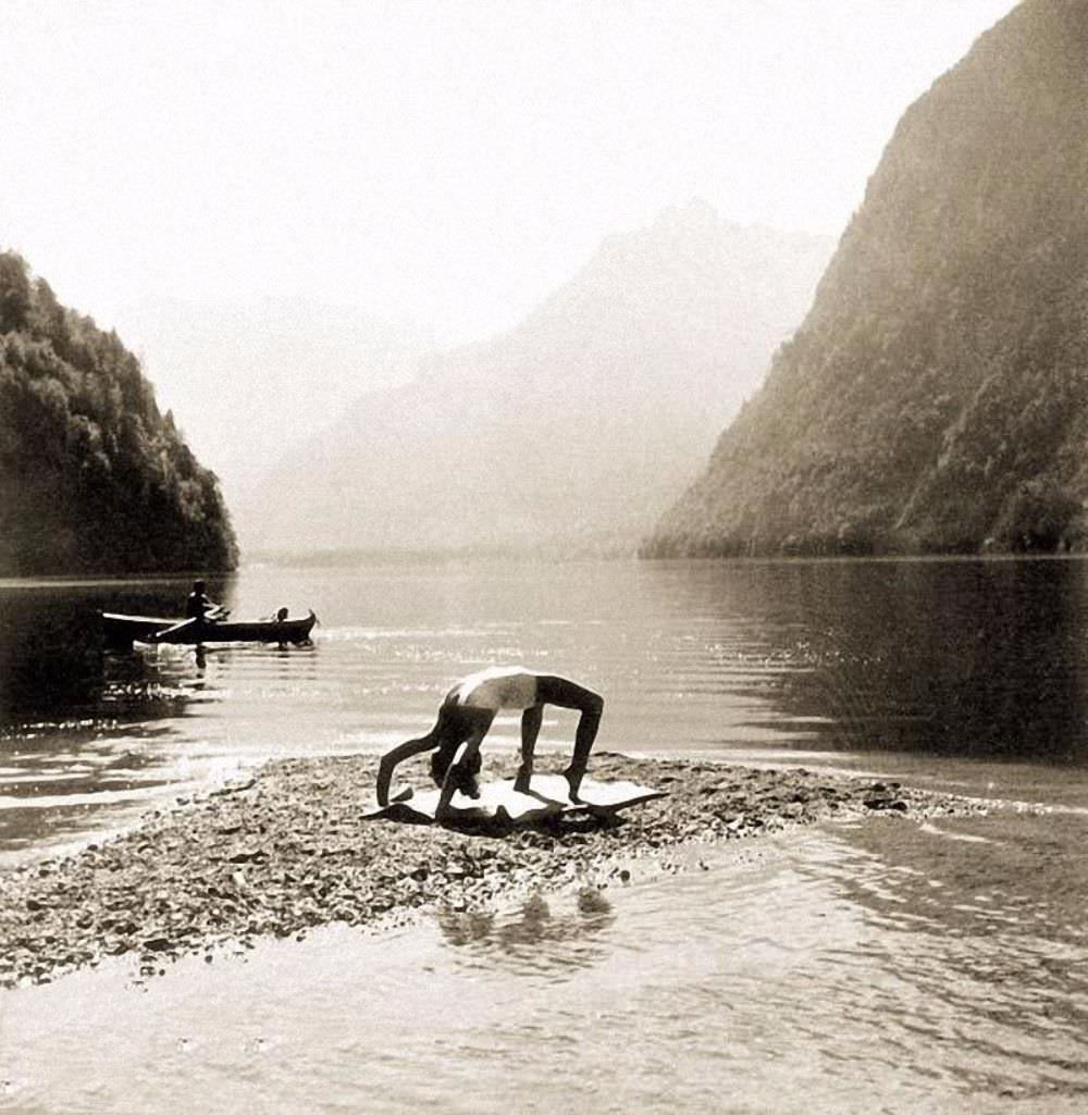 #4 Braun exercising in her bathing suit at Konigssee lake, a few miles from Hitler’s mountaintop retreat, in 1942.