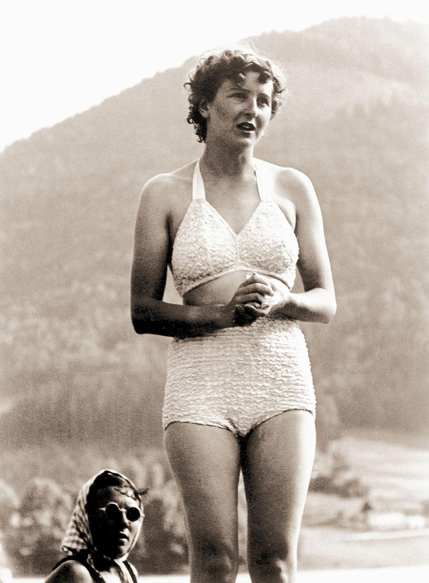 #25 Eva Braun in her bathing suit near Berchtesgaden, Germany, 1940