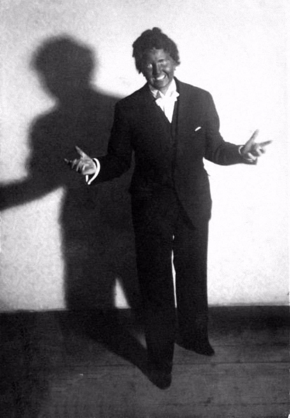 #9 This 1937 photo of Braun was titled “Me as Al Jolson” and depicts her in blackface as the American actor and singer in his role in The Jazz Singer. Braun was a fan of American movies, including Gone with the Wind.