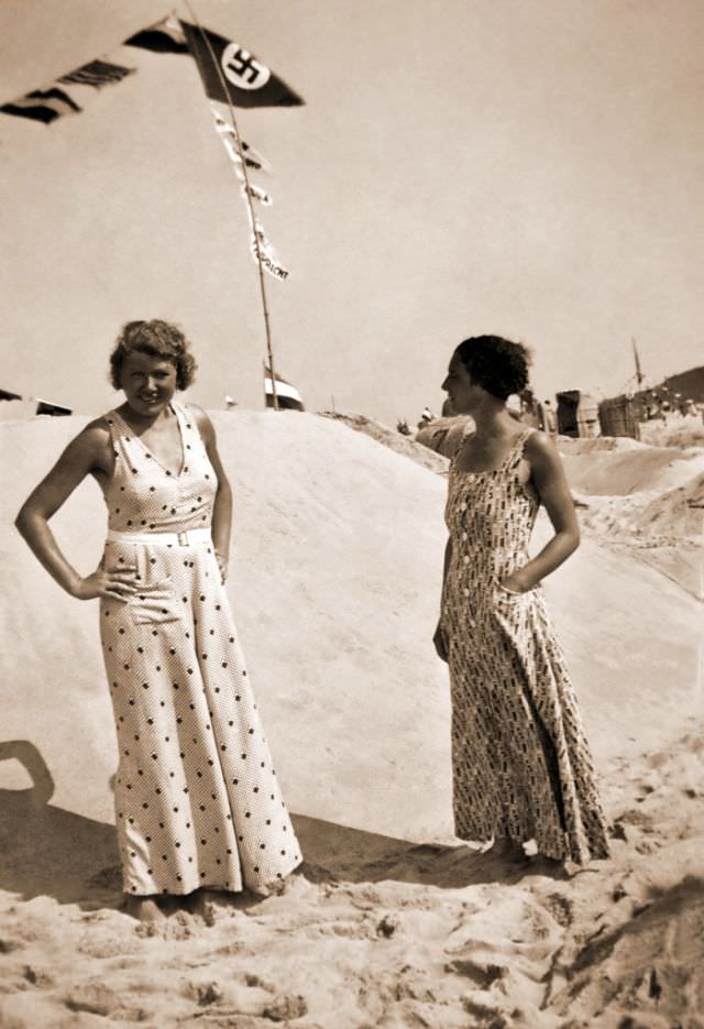 #4 Young women enjoying a day at the beach in Zinnowitz, Germany during WWII