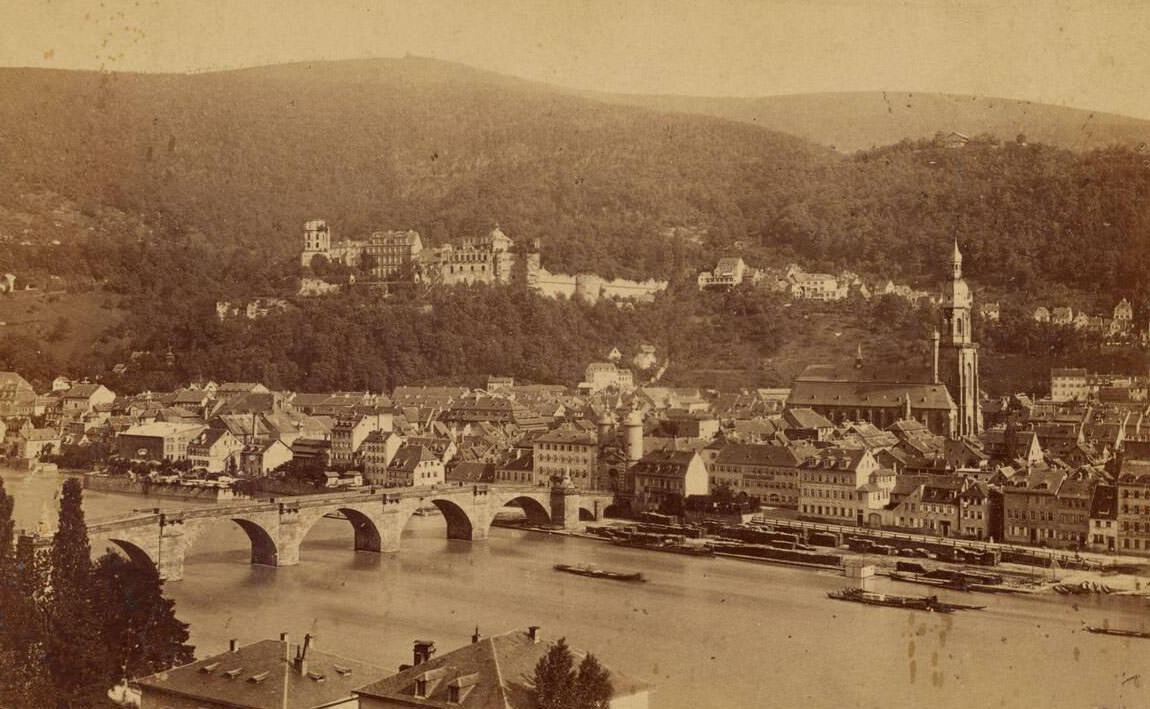 #102 View of Heidelberg, Germany, Eduard Lange, 1880s.