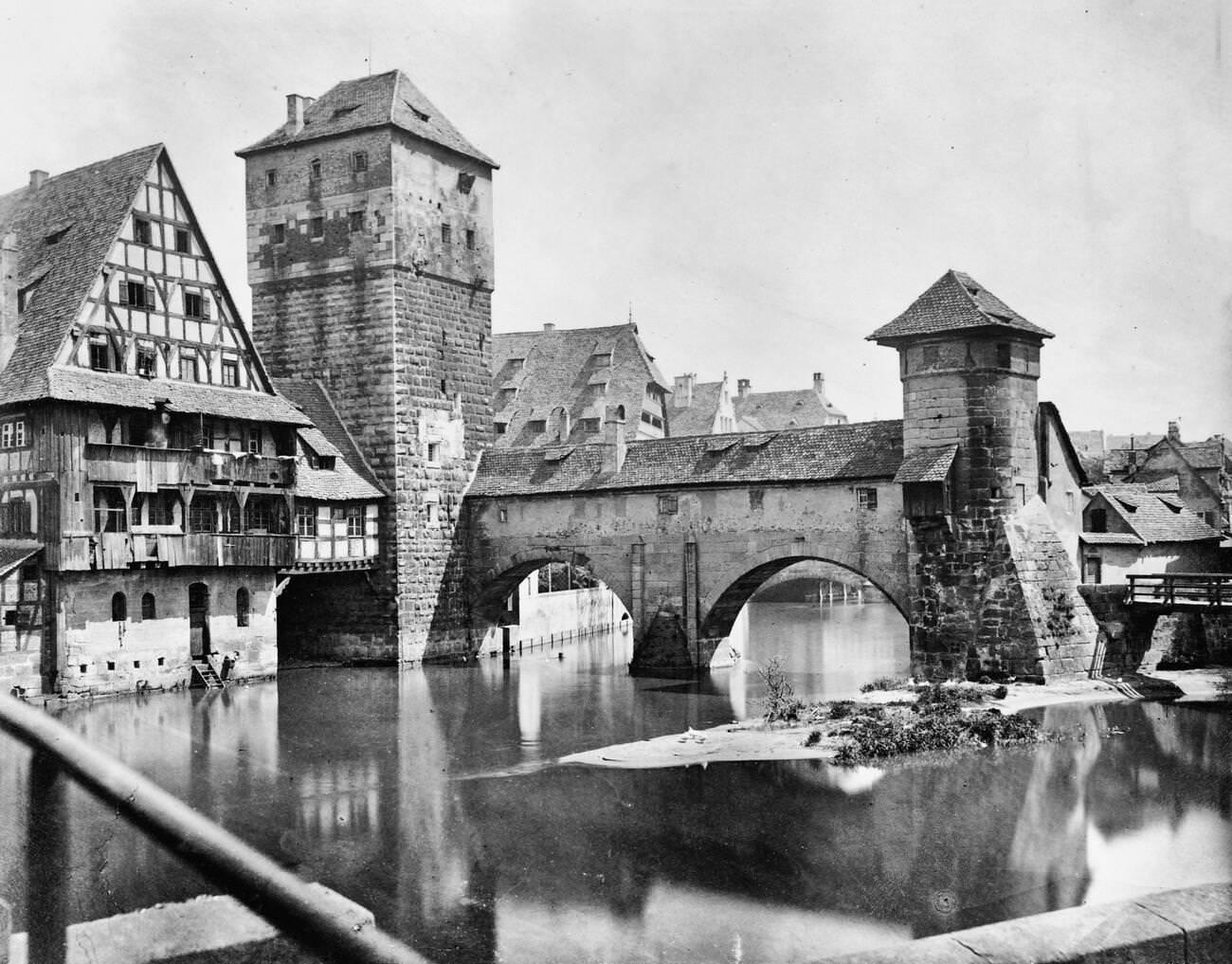 #115 Hangman’s Bridge, Nuremberg, Bavaria, Germany, 1880.