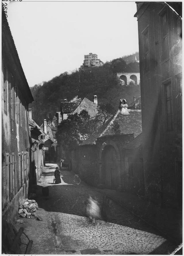 #2 Calla Curman in Heidelberg, Schlosshotel in background, 1881.