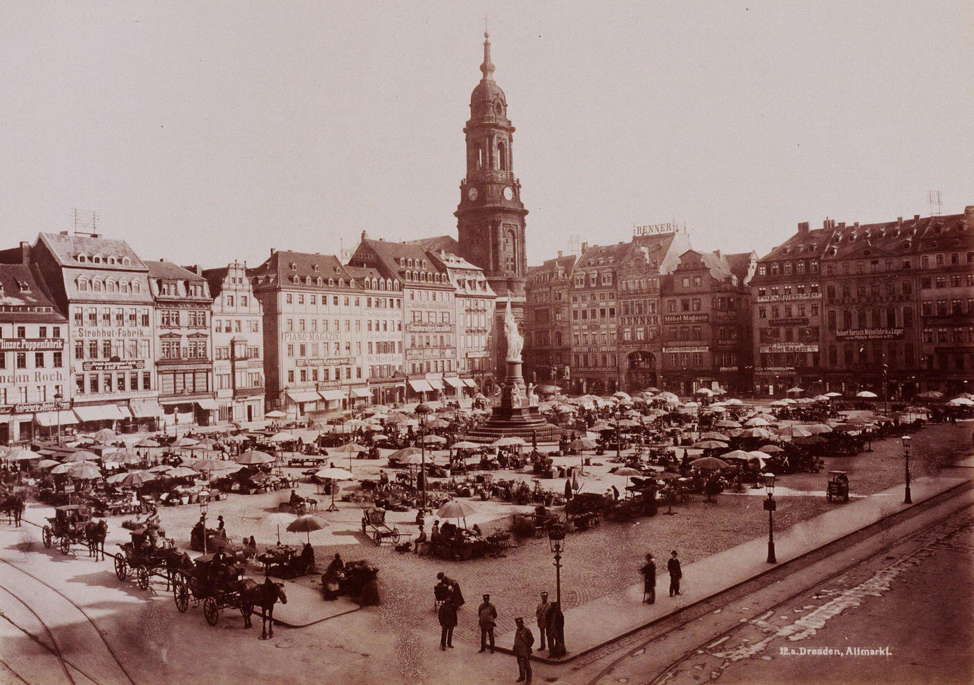 #46 Open air market, Old Dresden, 1880s.