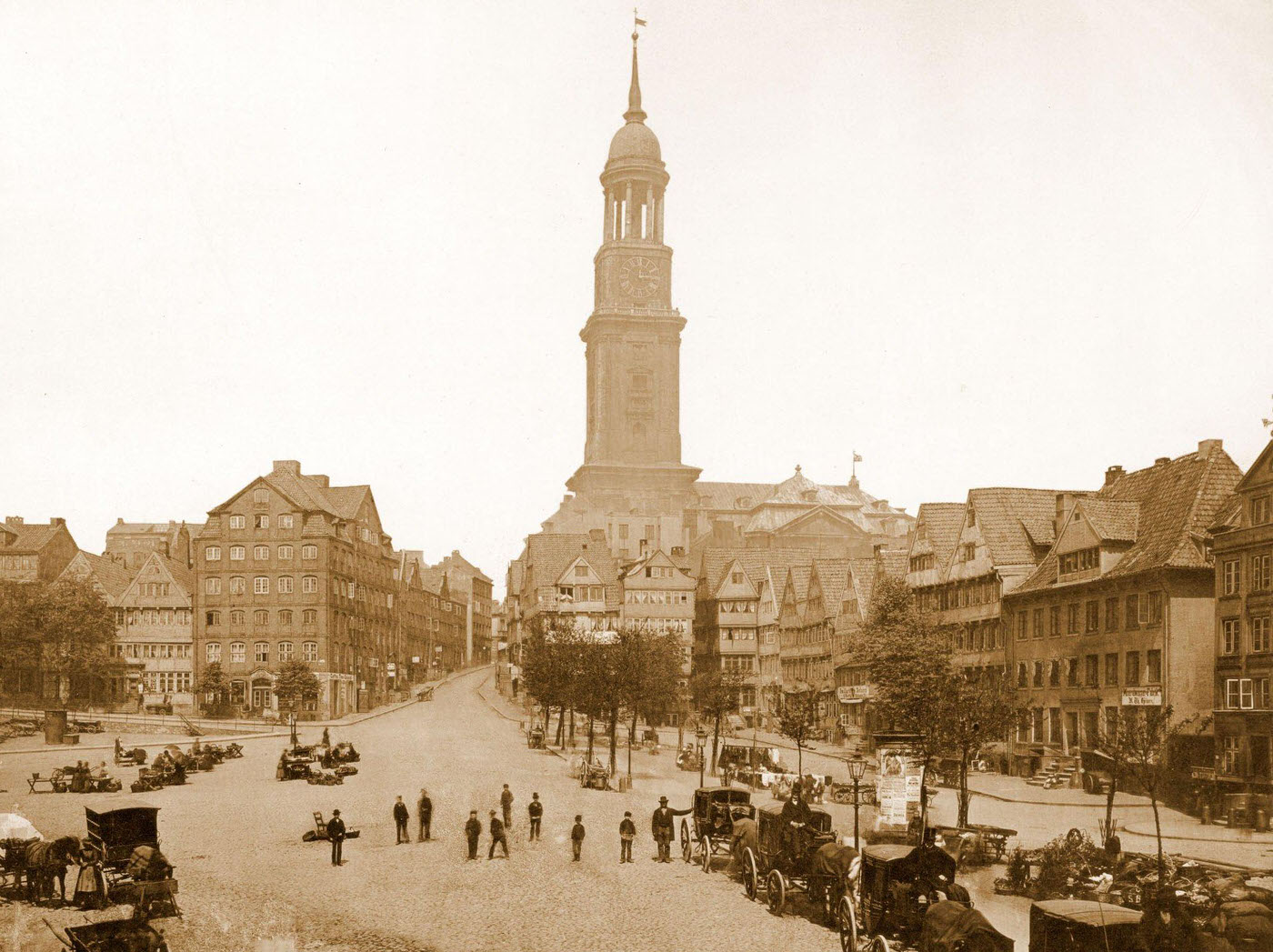 #48 Schaarmarkt area, north of Verlagshaus Gruner+Jahr, 1880s.