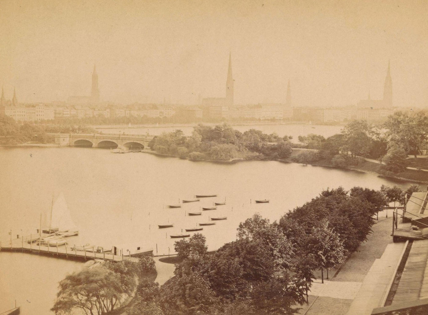 #75 Lombardsbrucke, Hamburg, 1885.