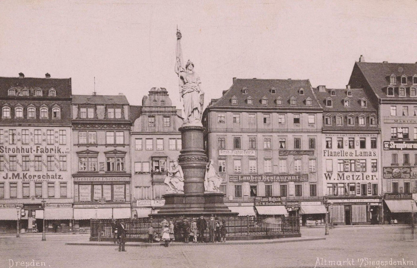 #87 View of the Altmarkt in Dresden, Altmarkt m/Siegesdenkml, Stengel & Markert, 1888.