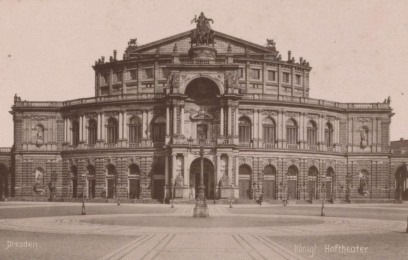 #91 View of Semperopera in Dresden, Konigl. Hoftheater, Stengel & Markert, 1889.