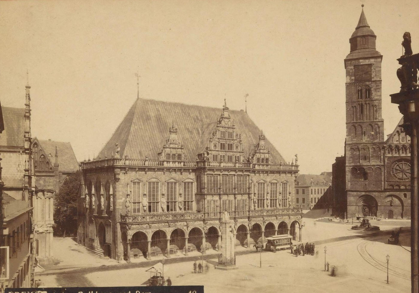 #96 Bremen Town Hall and Cathedral, Louis Koch, 1880