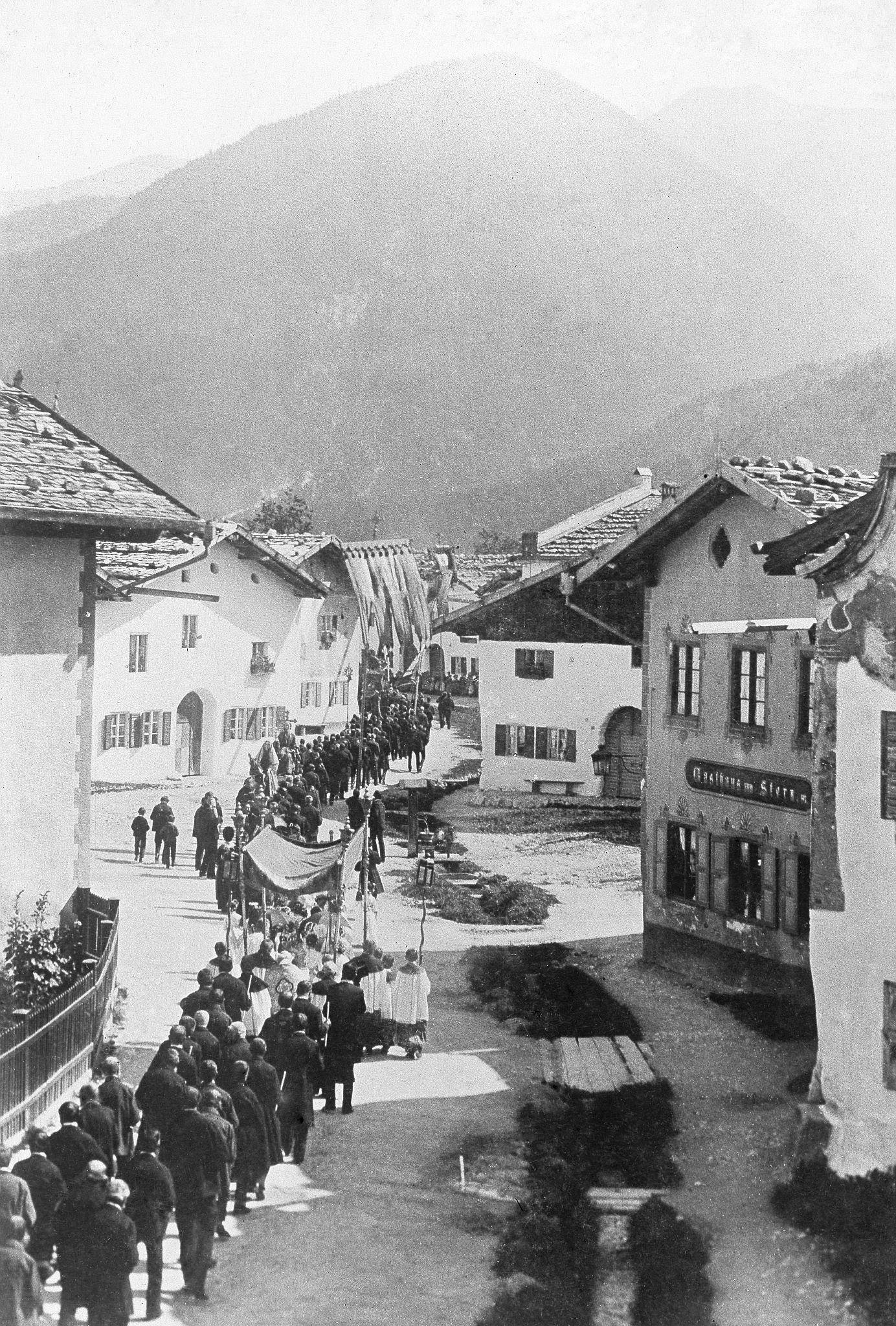 #13 Germany, Mittenwald: A Procession, Mountains in Background, 1891