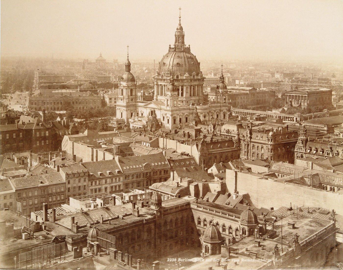 #32 Berlin Cathedral, view from the City Hall tower, 1890.