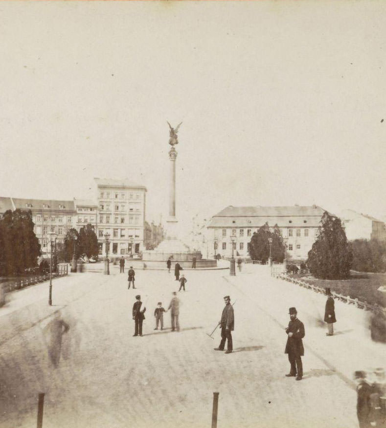 #41 View from Bellealliance Platz, Berlin, Siegessäule, Johann Friedrich Stiehm, 1890.