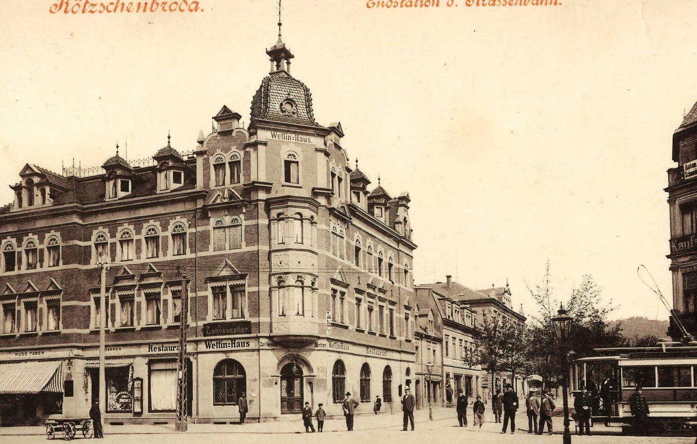#48 Lossnitzbahn in Radebeul, Leiterwagen, Wettin-Haus, 1899.