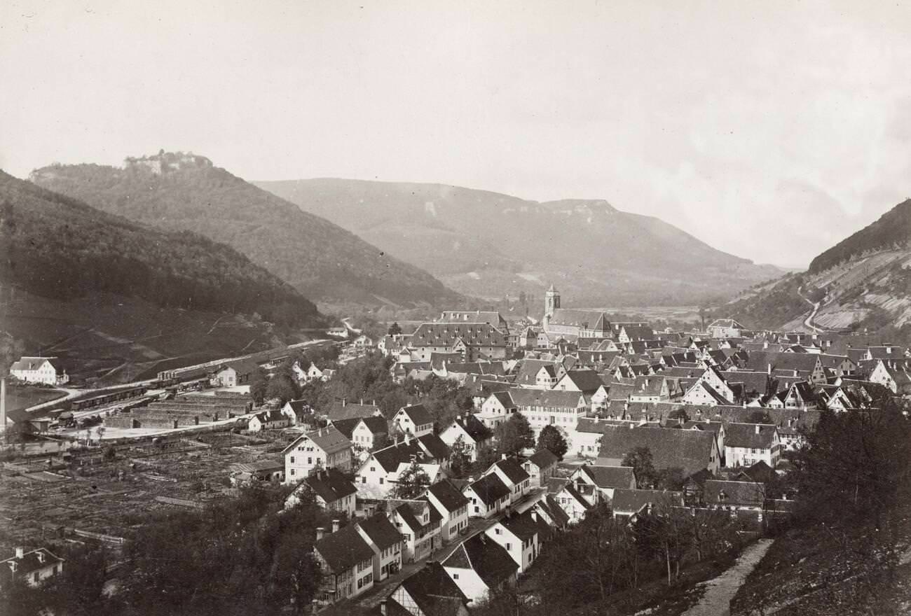 #80 Vintage photograph, view of Bad Urach, Germany.