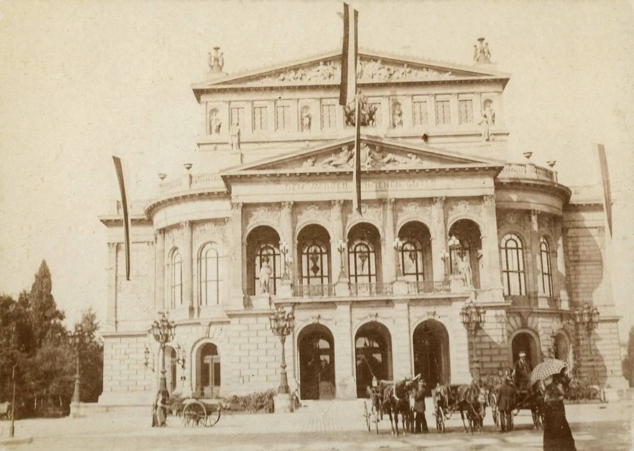 #84 View of the Opera House, Frankfurt, Germany, 1890s.