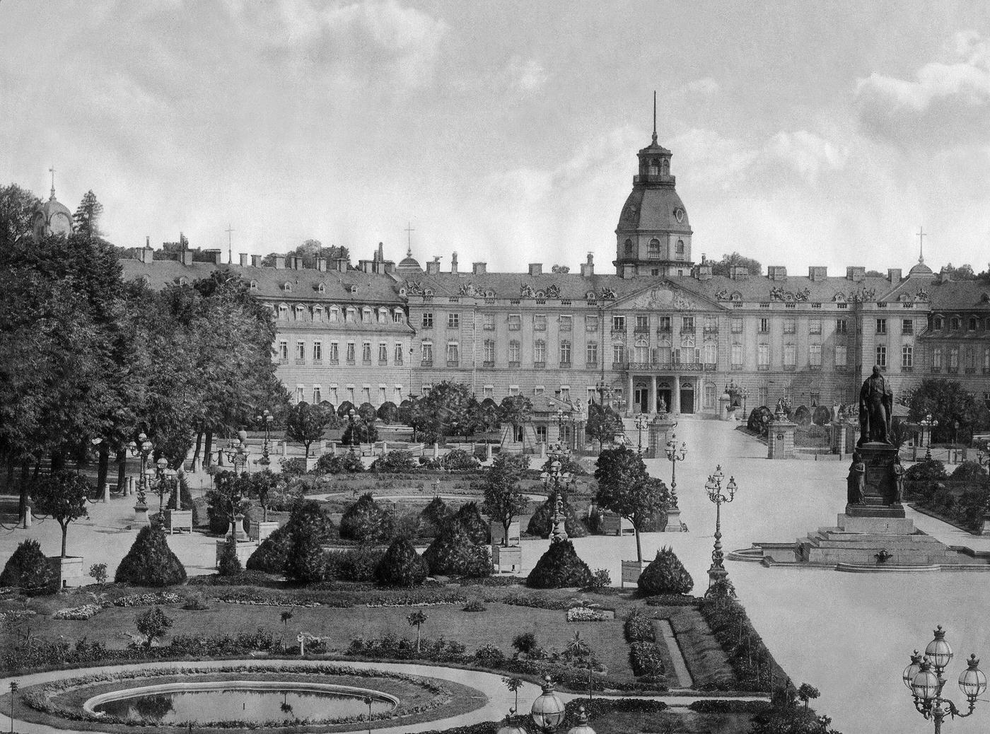 #10 German Empire, Baden Grossherzogtum, Karlsruhe Castle with Palace Garden, 1890