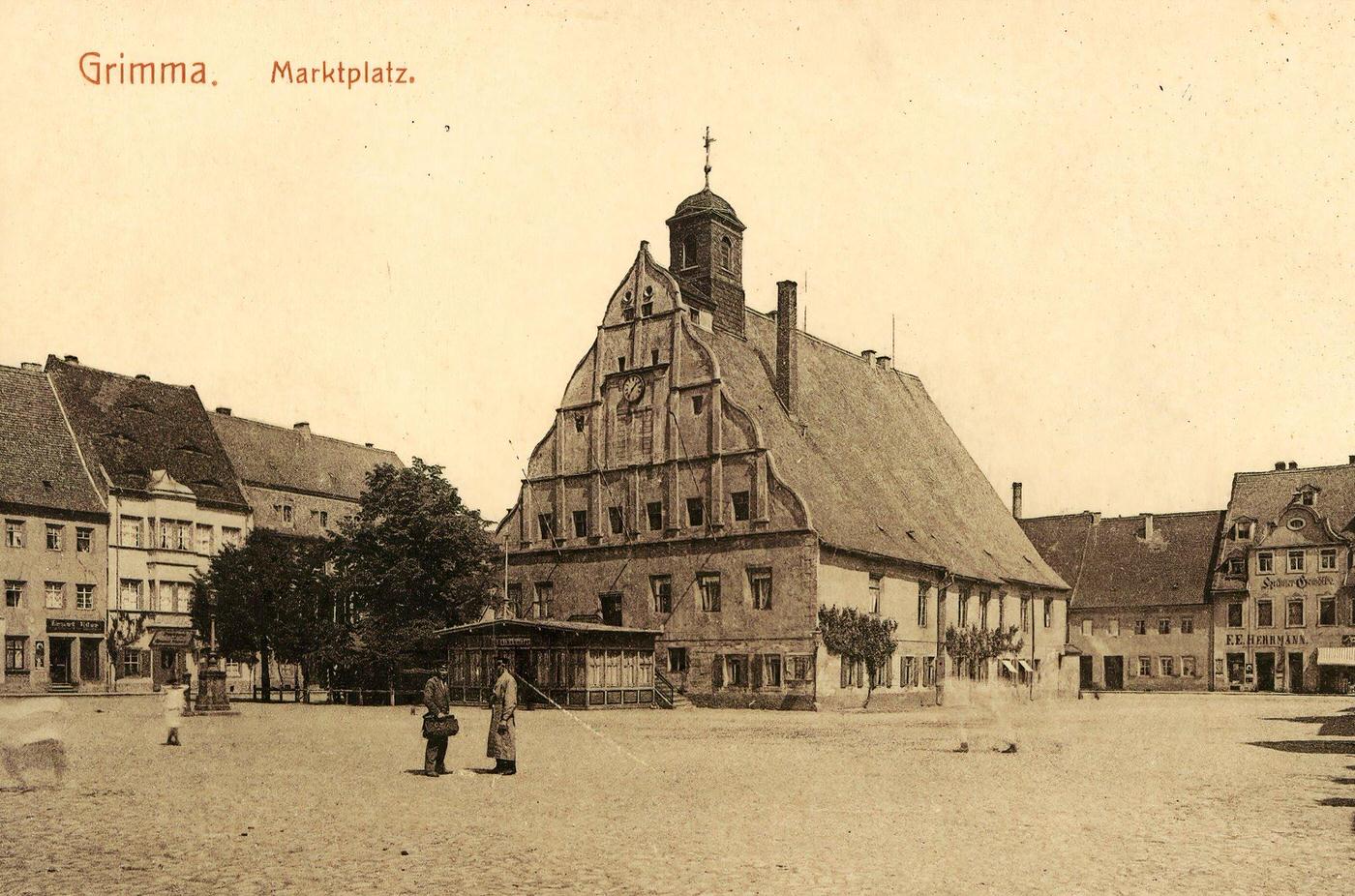 #39 Markt, Rathaus Grimma, Buildings in Grimma, Germany, 1903.