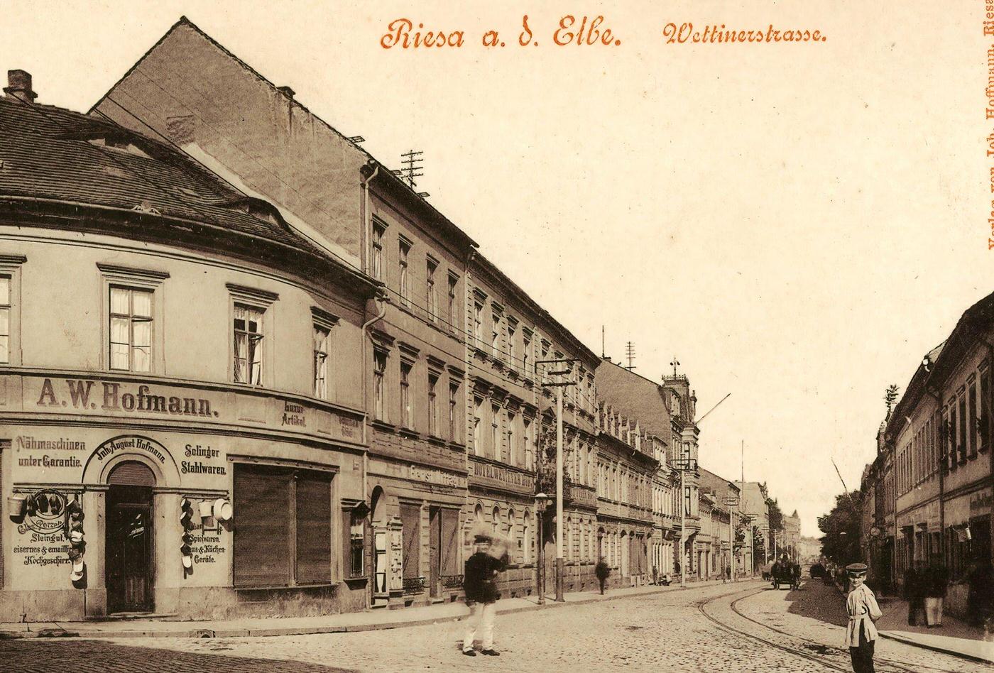 #86 Rail transport in Saxony, Buildings in Riesa, 1900s, Germany.
