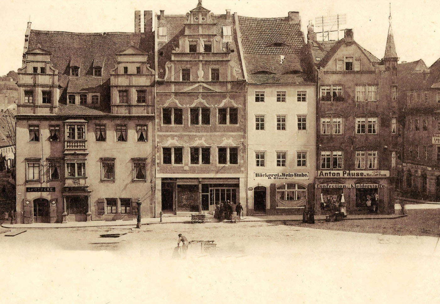 #93 Markt-Apotheke in Meissen, Bakeries, Shops, 1900s, Germany.
