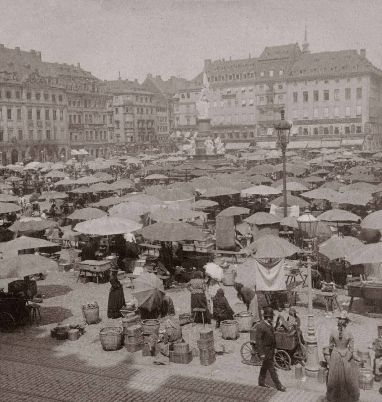 #94 Vintage photo of market day in Dresden. Germany. 1900s