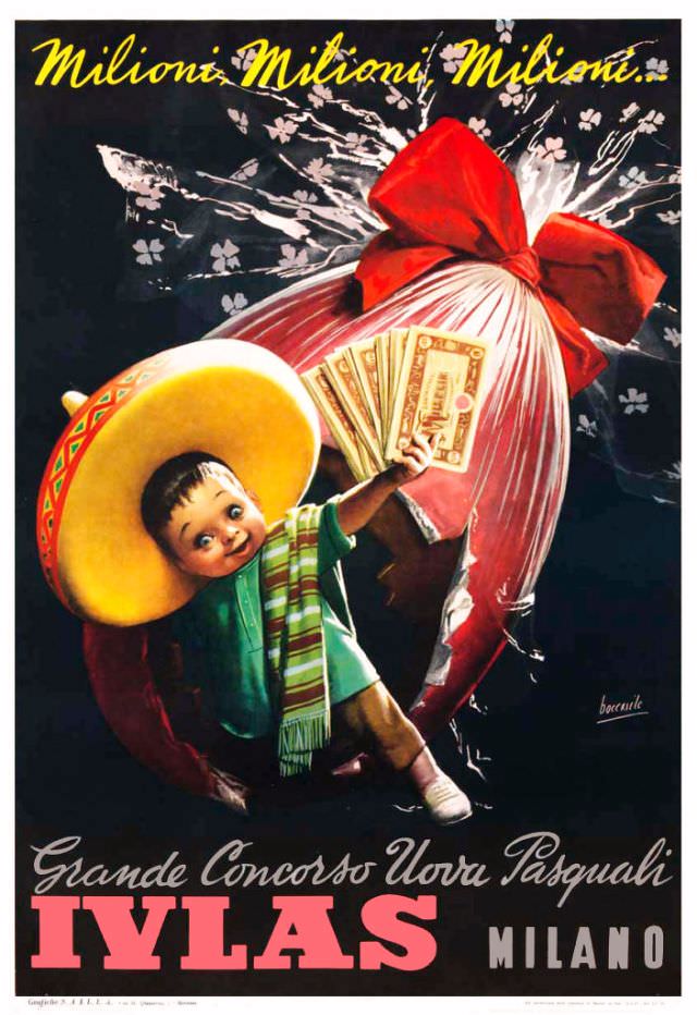 #38 Milioni, Milioni, Milioni… Grande Concorso Uova Pasquali, Ivlas, Milano, circa 1948