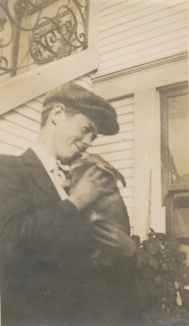 #6 A boy and his bunny, Asa Haugaman, November 1916
