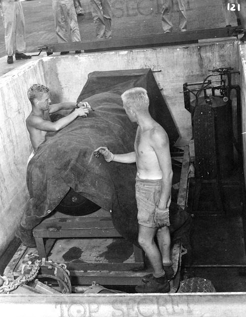 #11 Little Boy, covered by a protective tarp for security reasons Little Boy, covered by a protective tarp for security reasons.