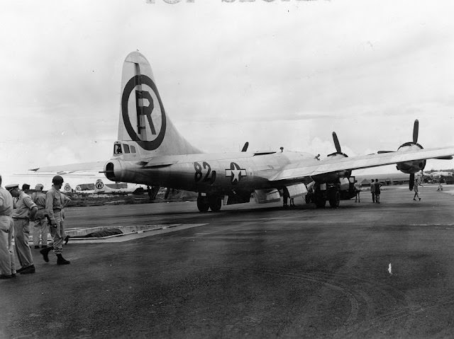 #4 The Enola Gay backs up over the bomb pit.