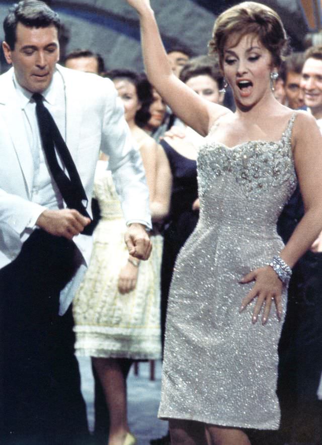 #9 Rock Hudson and Gina Lollobrigida in dance sequence of the film “Come September”, Italy, 1960