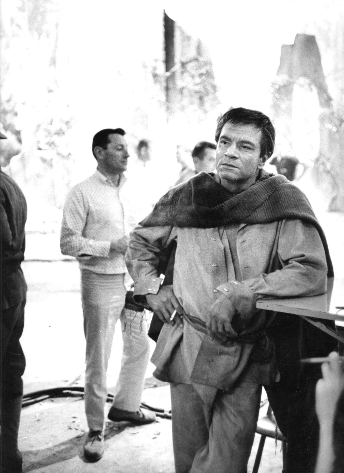 #30 Laurence Olivier Relaxing at the Set of “The Power and The Glory,” New York City, 1961