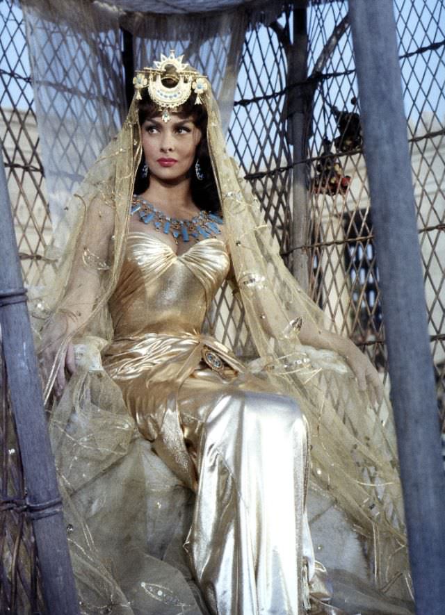 #17 Gina Lollobrigida in costume for the film “Solomon and Sheba”, in Madrid, Spain, 1958