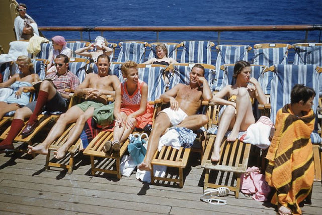 #33 Sunbathing on Cruise, Circa 1950s