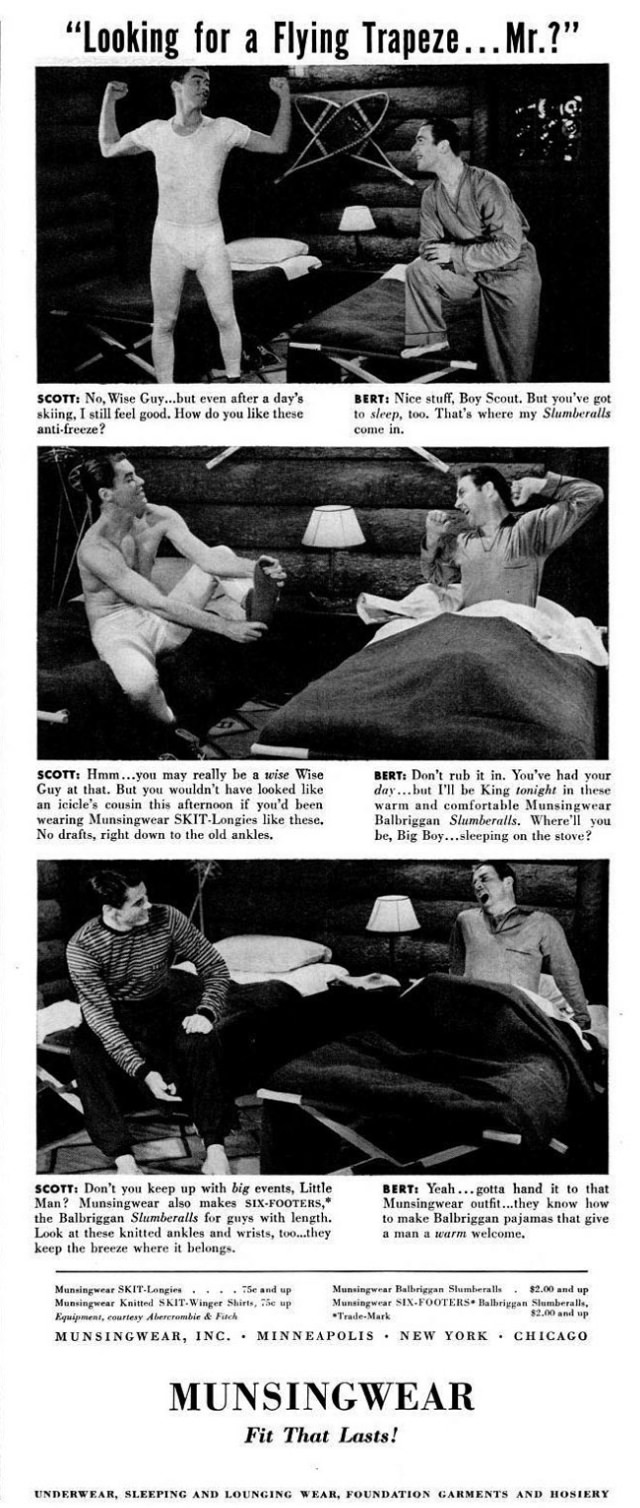 A Chuckle from the Past: Munsingwear’s Men’s Underwear Ads from the 1940s Vintage Ads