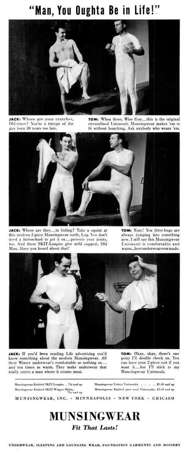 A Chuckle from the Past: Munsingwear’s Men’s Underwear Ads from the 1940s Vintage Ads