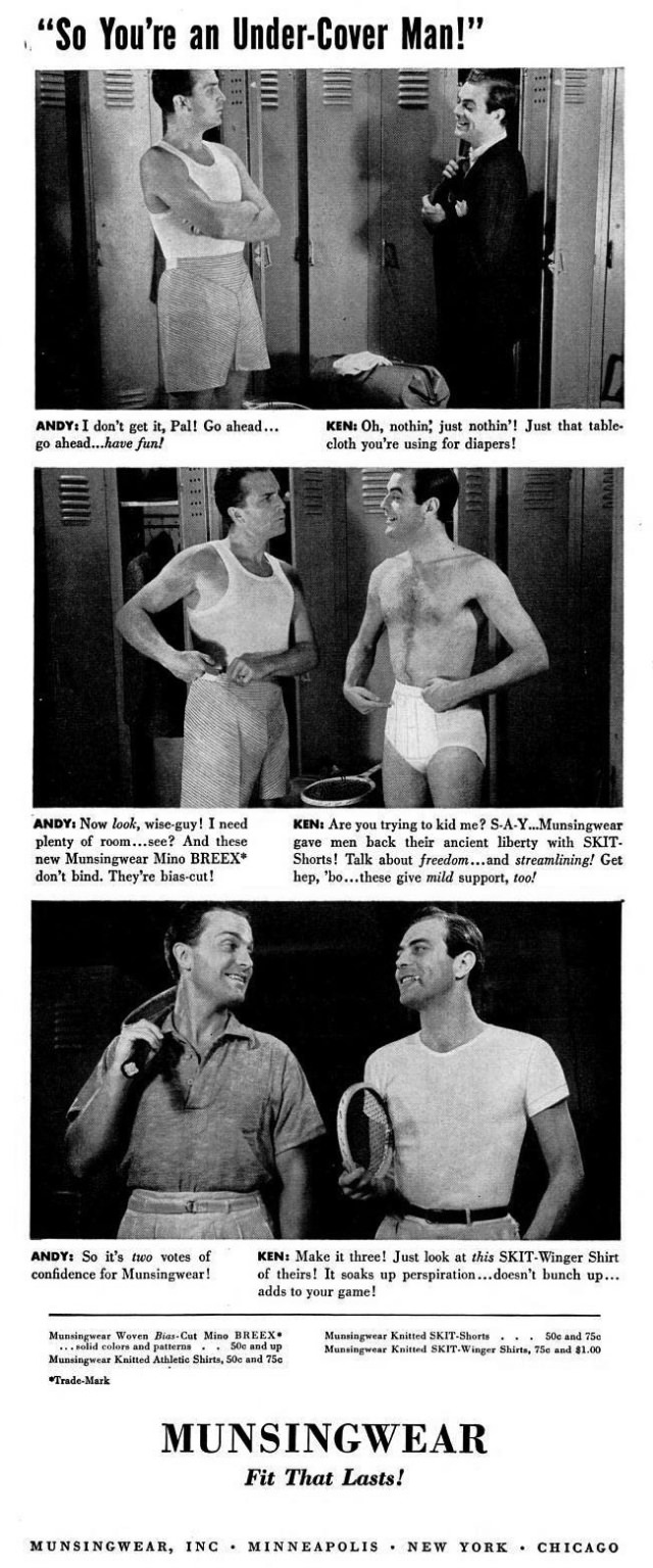 A Chuckle from the Past: Munsingwear’s Men’s Underwear Ads from the 1940s Vintage Ads