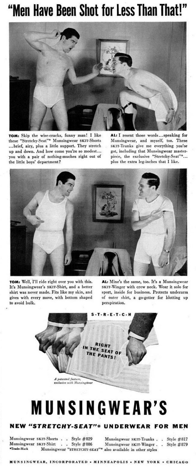 A Chuckle from the Past: Munsingwear’s Men’s Underwear Ads from the 1940s Vintage Ads