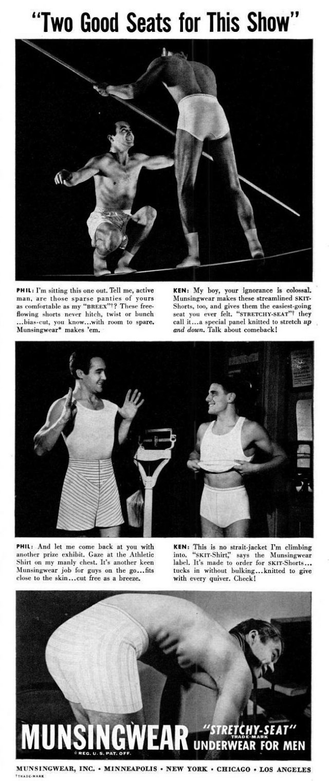 A Chuckle from the Past: Munsingwear’s Men’s Underwear Ads from the 1940s Vintage Ads