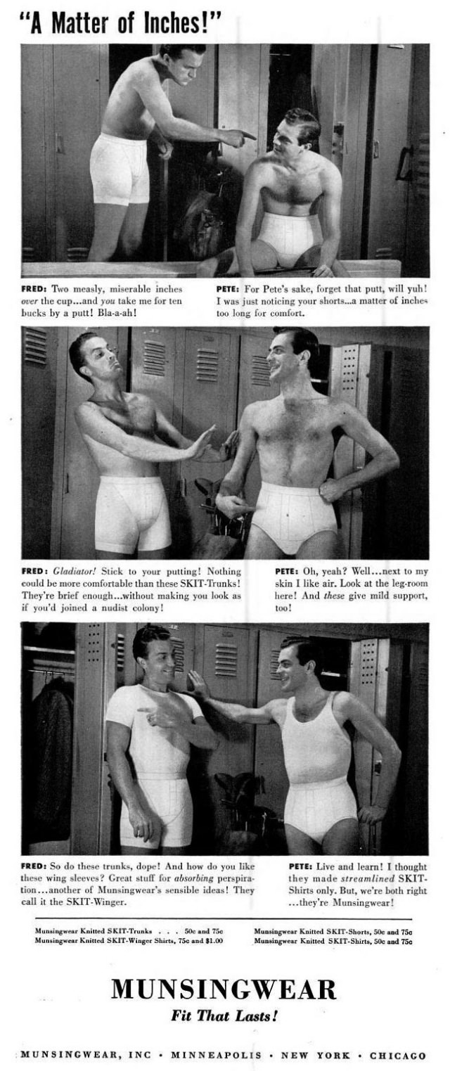 A Chuckle from the Past: Munsingwear’s Men’s Underwear Ads from the 1940s Vintage Ads