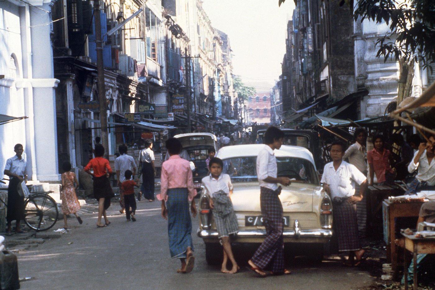 #34 Burmese People in the Streets of Rangoon, 1983