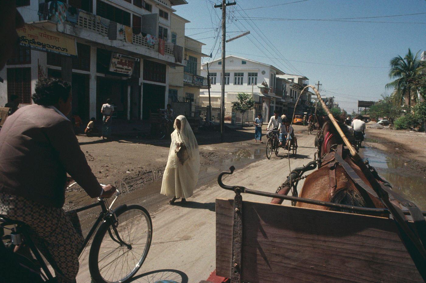 #72 A street in Mandalay, Burma, 1988.