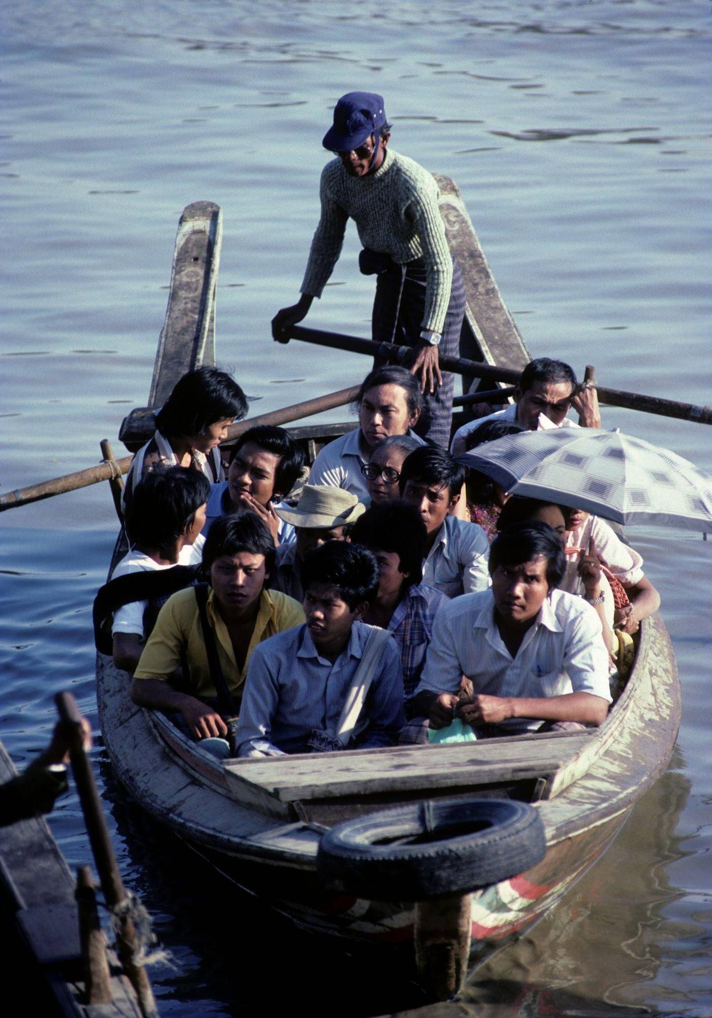 #3 Rowing Boat Used to Ferry Passengers Across the Yangon River, Rangoon, Burma, 1985