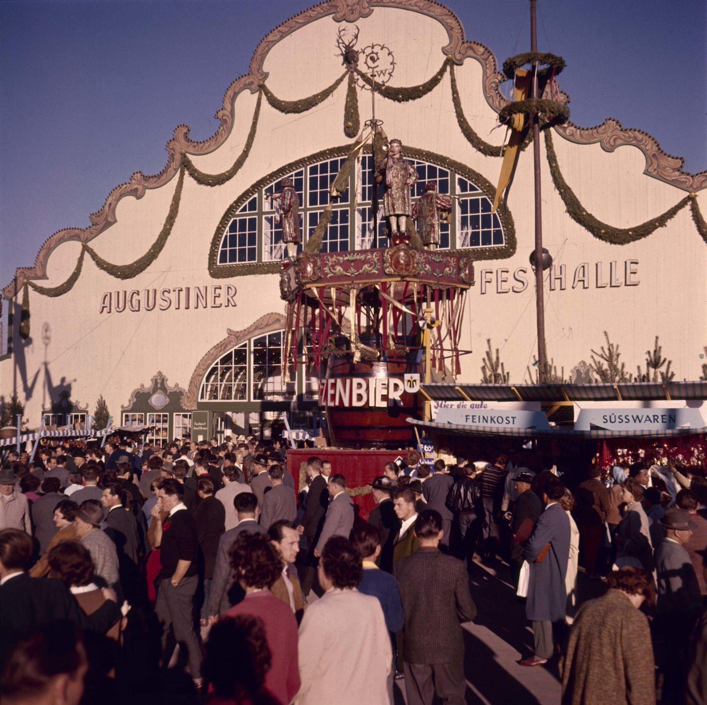 #1 Oktoberfest Beer Day, tent of a brewery in Munich. 1950.