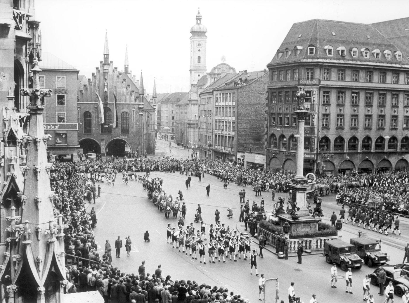 #39 Parade on Marienplatz during Oktoberfest. 1966.