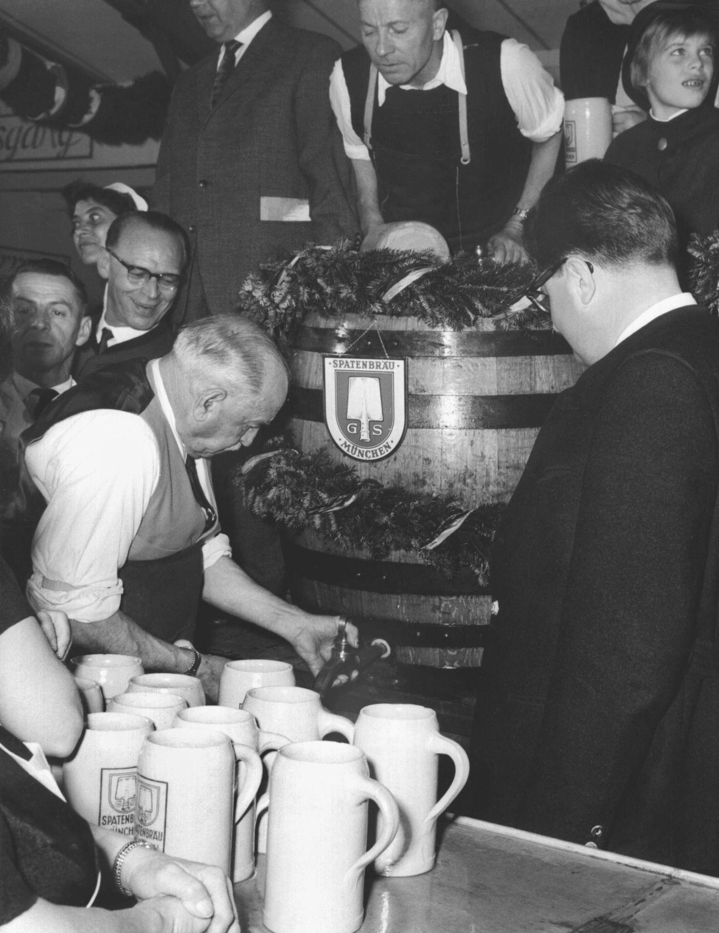 #5 Tapping of the first barrel at Oktoberfest, 1960.