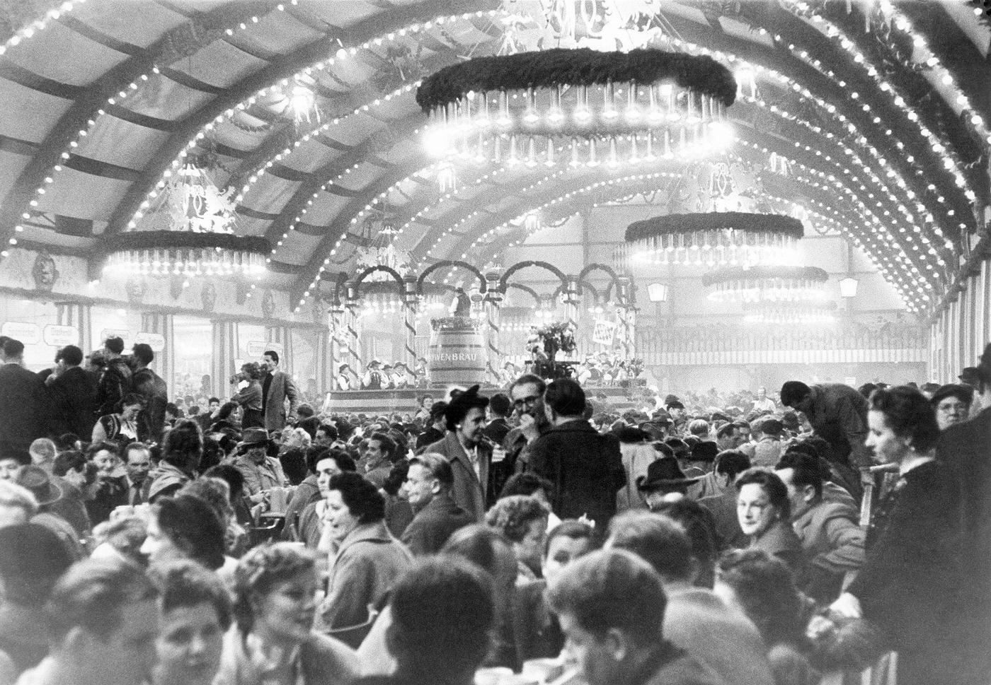 #56 Oktoberfest beer tent in Munich. 1968.