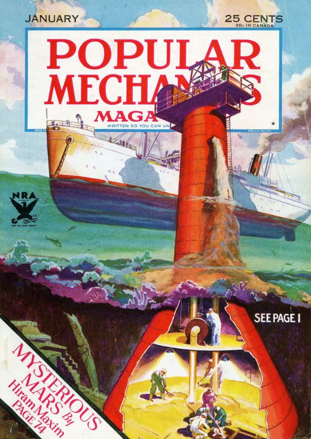 #13 Popular Mechanics magazine cover, January 1934