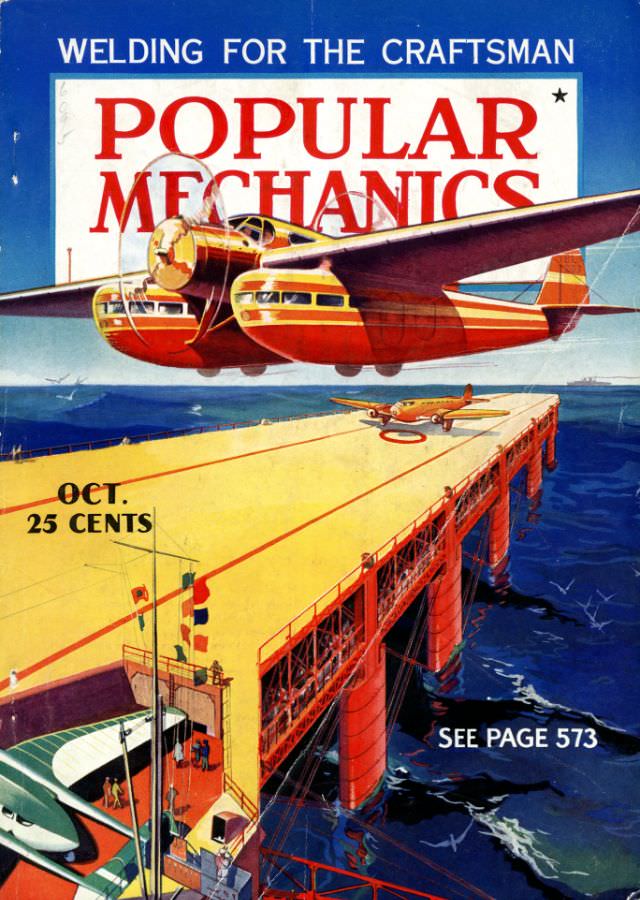 #16 Popular Mechanics magazine cover, October 1935